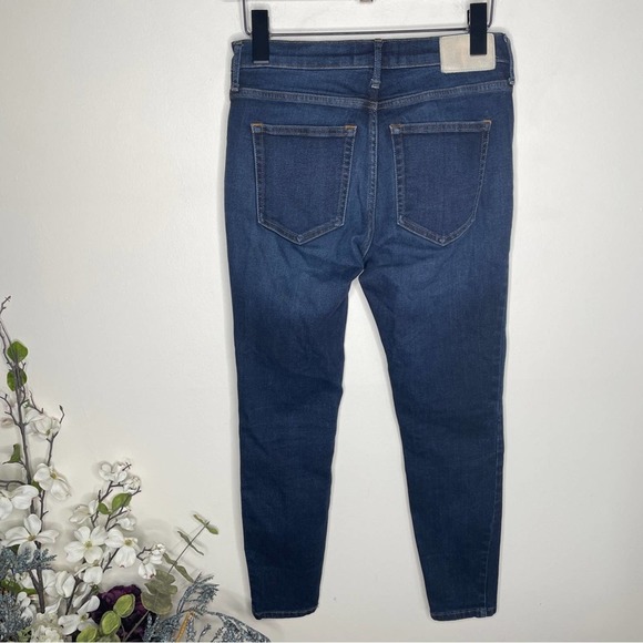 EVERLANE The Authentic Stretch Mid-Rise Skinny Dark Wash {3C28} - Picture 3 of 5